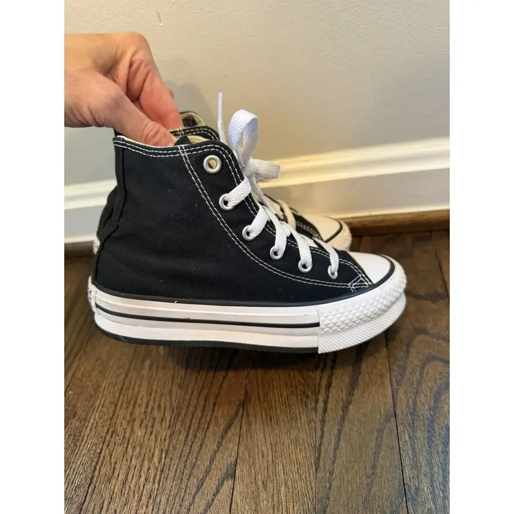 Converse Chuck Taylor All Star High Top Sneakers Wedge Black Sz 1.5 Youth Unisex